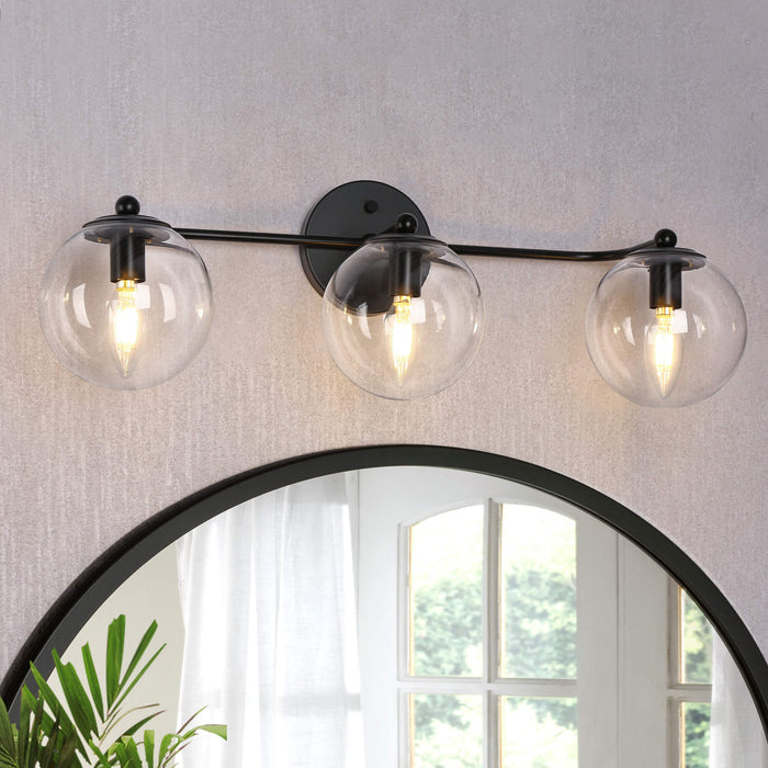 Vellic 3-Light Black Bathroom Vanity Light