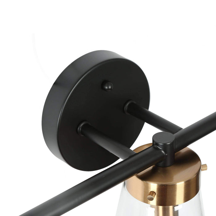 Defewy 3-Light Black and Brass Bathroom Vanity Light
