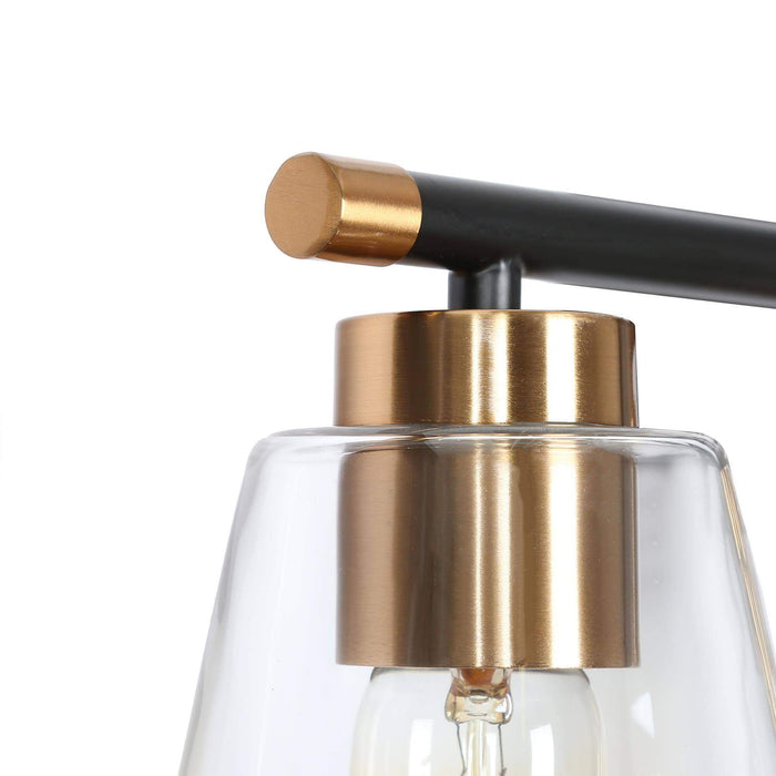 Auryne 3-Light Black and Brass Bathroom Vanity Light
