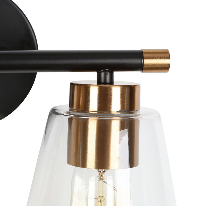 Auryne 2-Light Black And Brass Vanity Lights