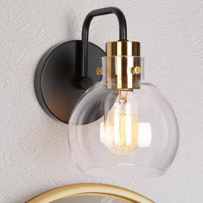 Luffa 1-Light Black and Brass Wall Sconces