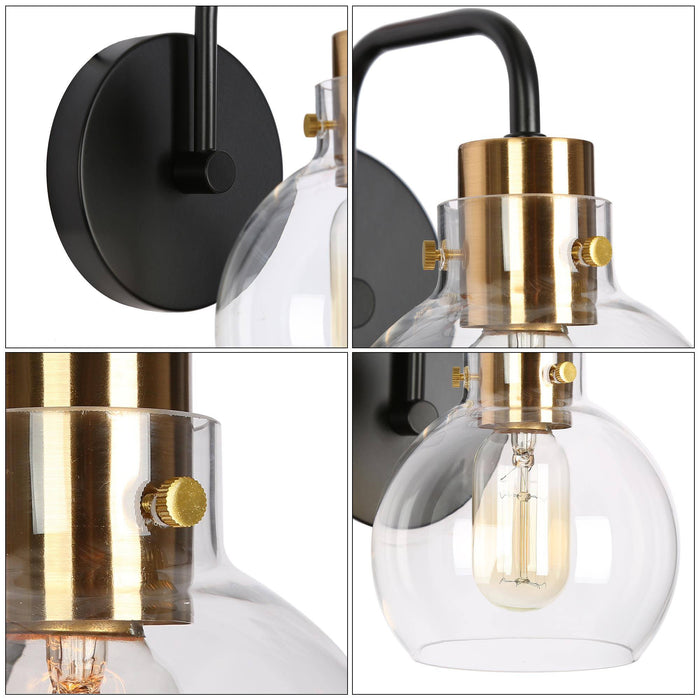 Luffa 1-Light Black and Brass Wall Sconces