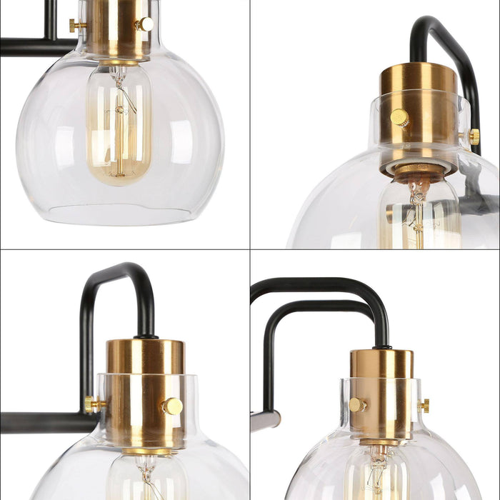 Luffa 2-Light Black and Brass Bathroom Vanity Lights