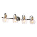 Luffa 4-Light Black and Brass Vanity Light