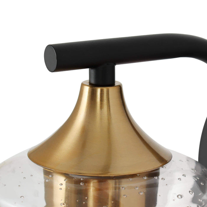 Serevo 1-Light Black and Brass Glass Wall Sconce
