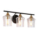 Druggiming 3-Light Black and Brass Vanity Light