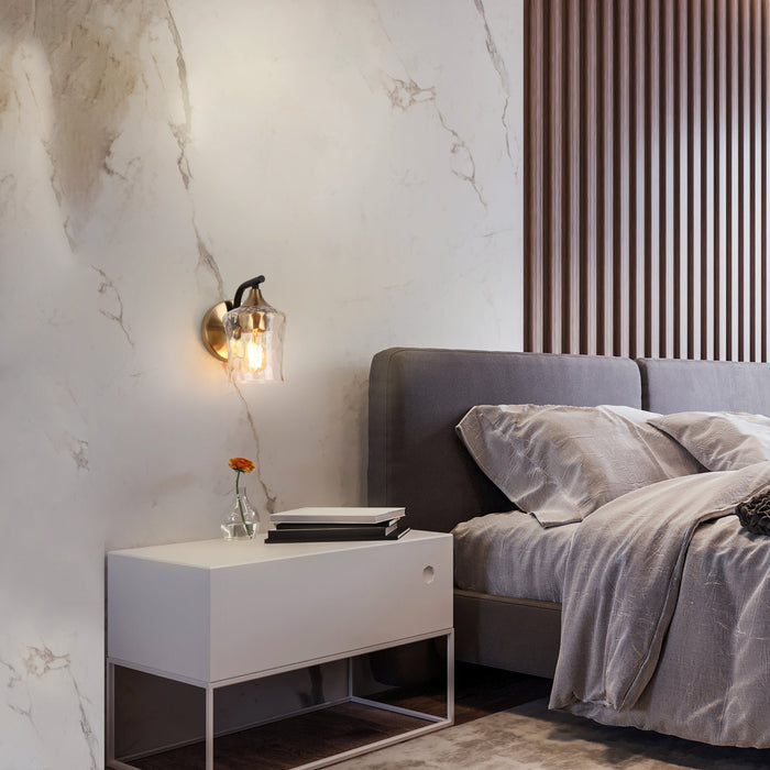 Serevo 1-Light Black And Brass Wall Sconces