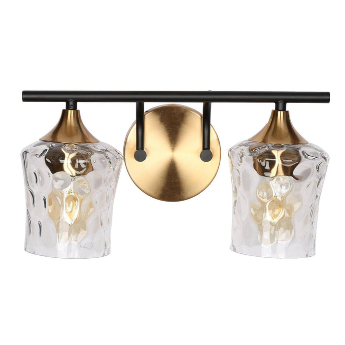 Serevo 2-Light Black And Brass Vanity Lights