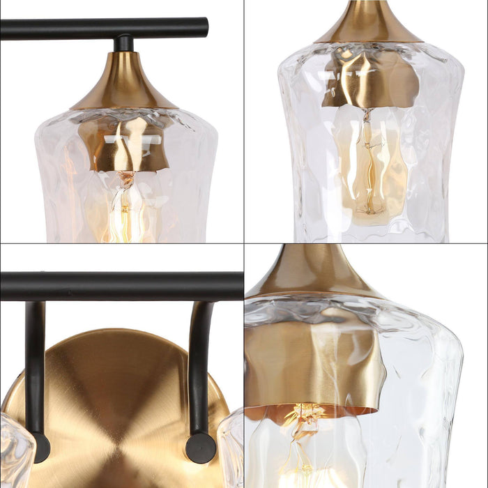 Serevo 4-Light Black And Brass Vanity Lights