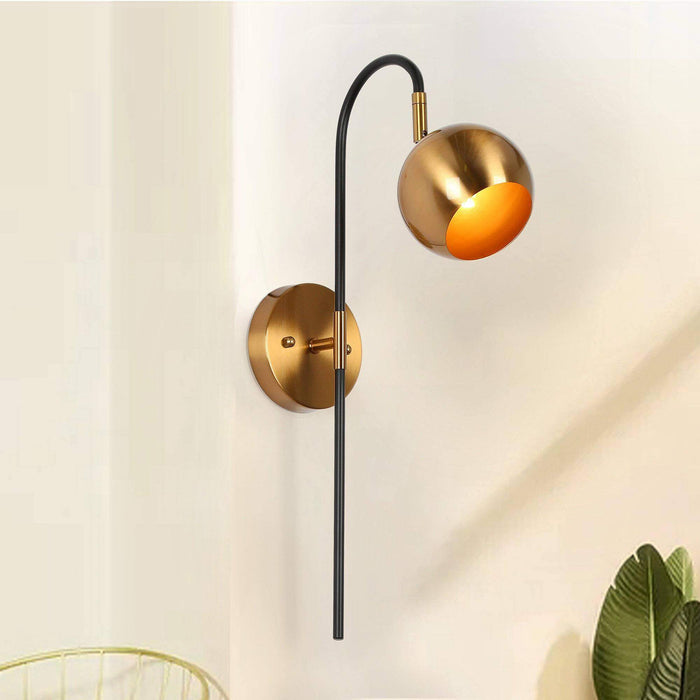 Semeri 1-Light Black and Brass Wall Sconce