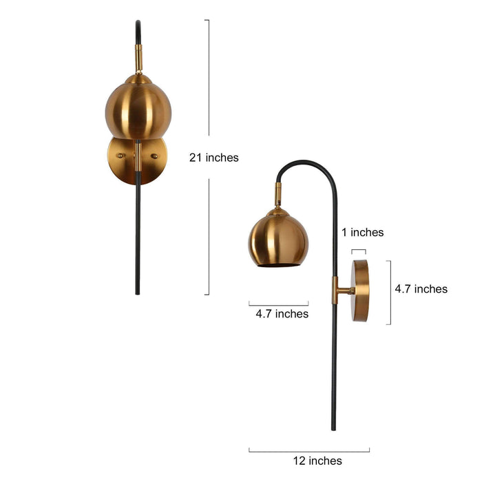 Semeri 1-Light Black and Brass Wall Sconce