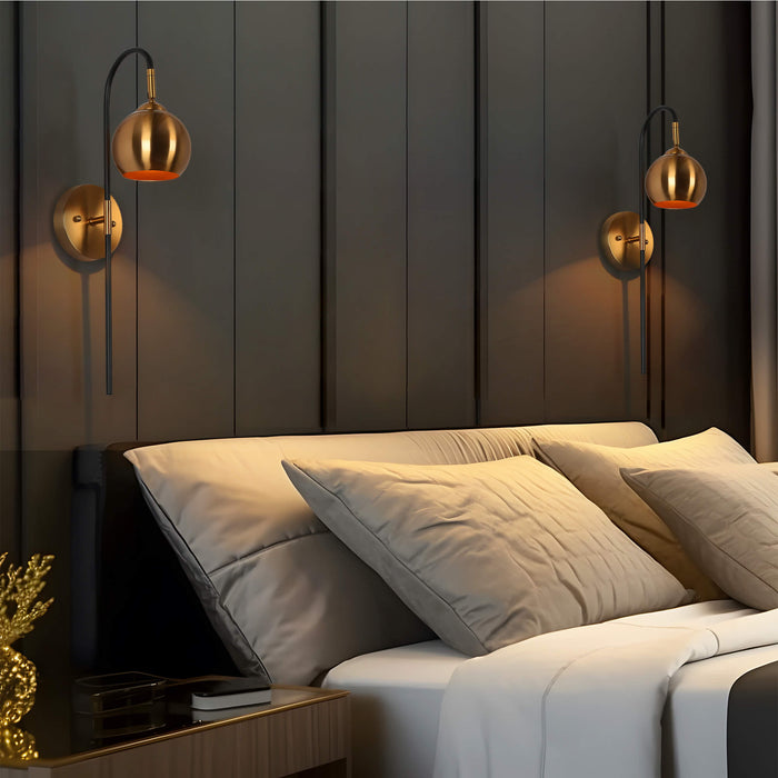Semeri 1-Light Black and Brass Wall Sconce