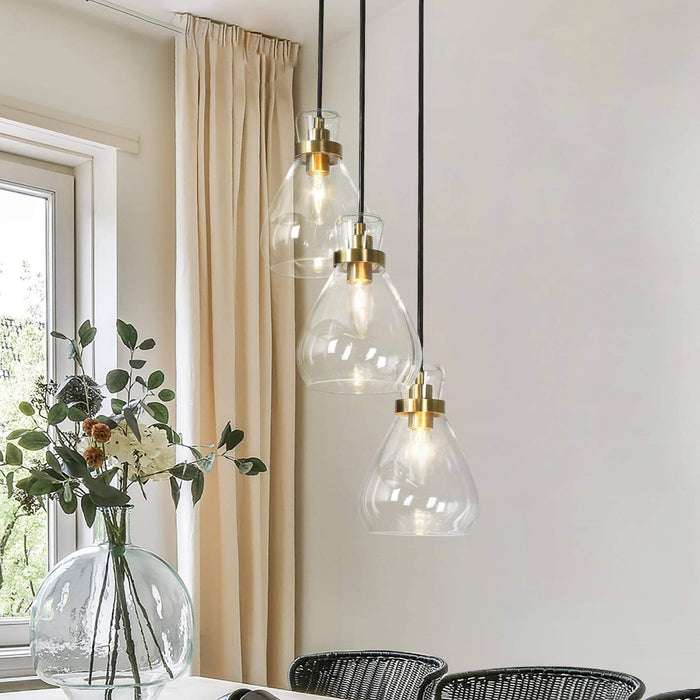 Thimbe 3-Light Brass Chandelier