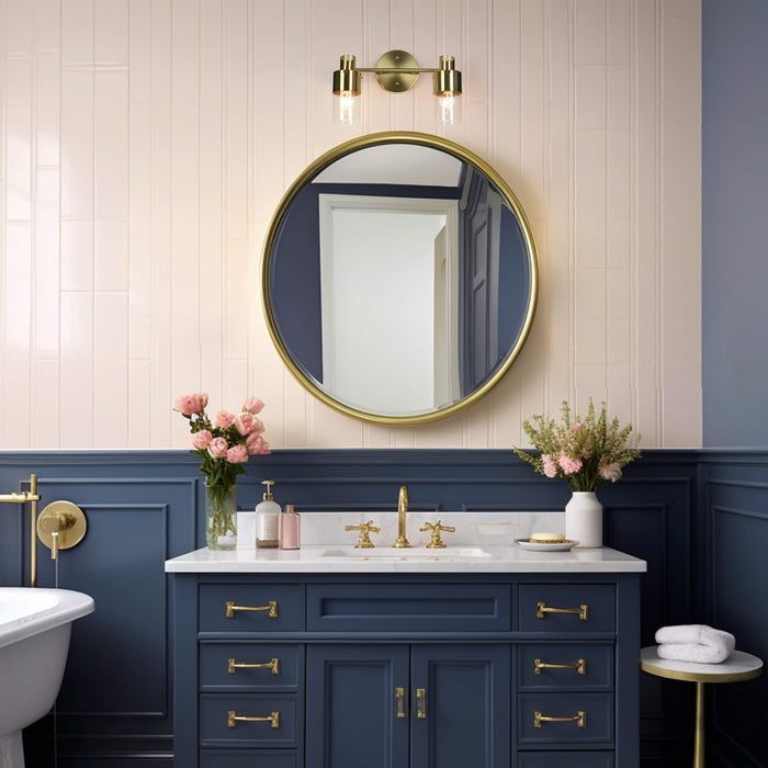Iphige 2-Light Brass Bathroom Vanity Light