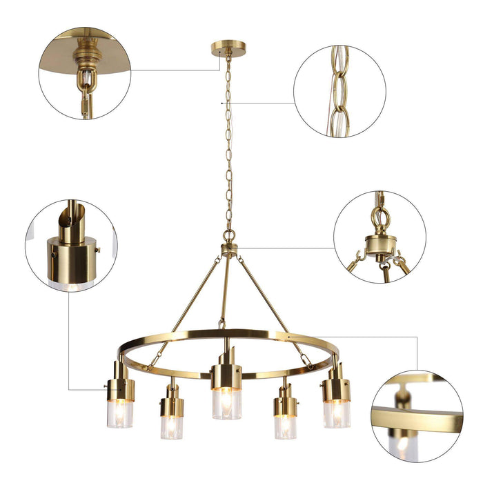 Iphige 5-Light Brass Chandelier