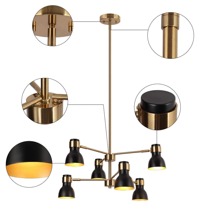 Elinka 6-Light Brass Chandelier