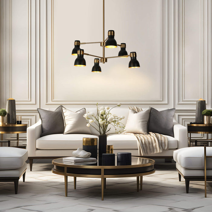 Elinka 6-Light Brass Chandelier