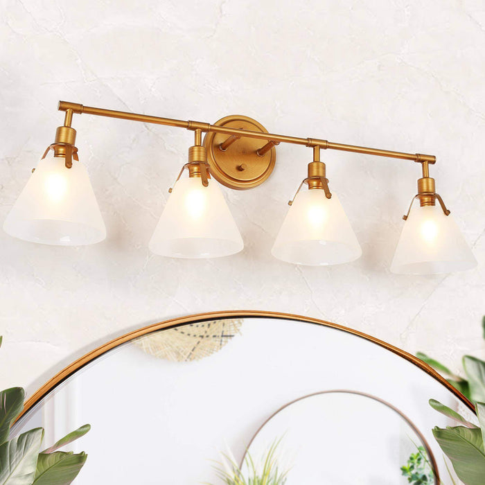 Ives 4-Light White And Gold Vanity Light