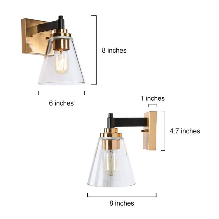 Tetoca 1-Light Wood and Black Wall Sconce