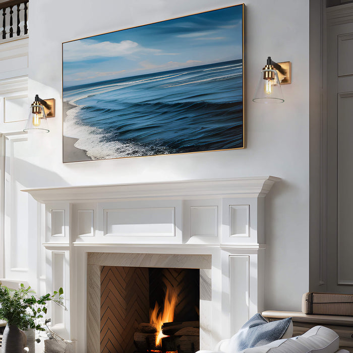Tetoca 1-Light Wood and Black Wall Sconce