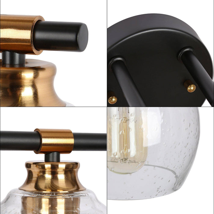 Amiry 2-Light Black and Brass Bathroom Vanity Lights