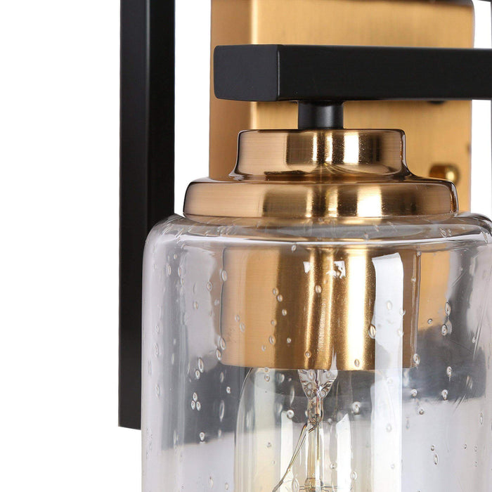 Hormos 2-Light Black and Brass Bathroom Vanity Light