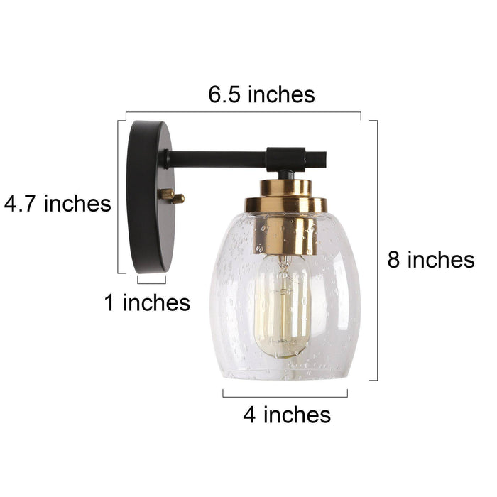 Brenova 1-Light Black and Brass Wall Sconce