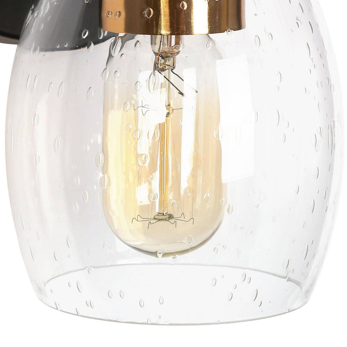 Brenova 1-Light Black and Brass Wall Sconce