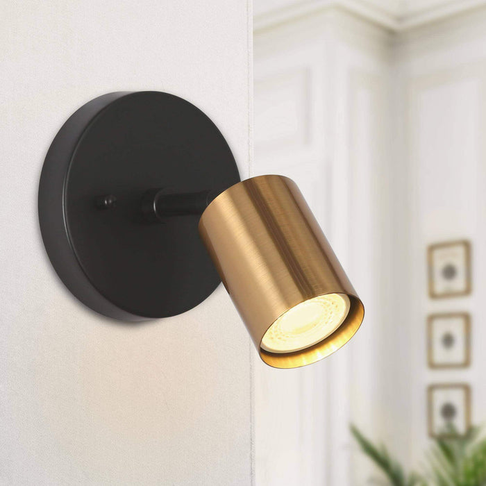 Serrul 1-Light Black and Brass Wall Sconce