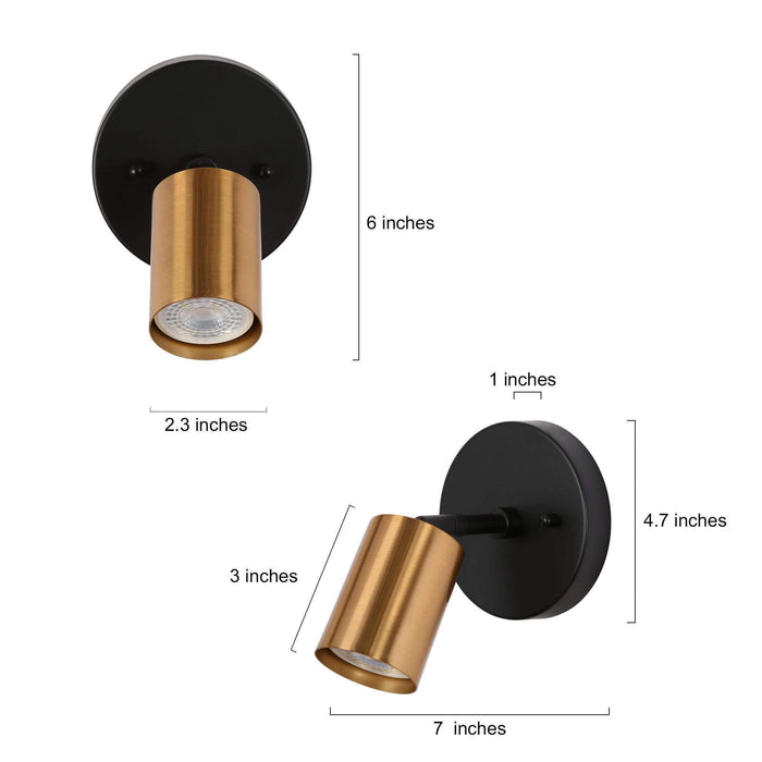 Serrul 1-Light Black and Brass Wall Sconce