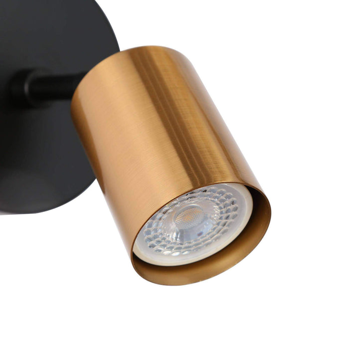 Serrul 1-Light Black and Brass Wall Sconce