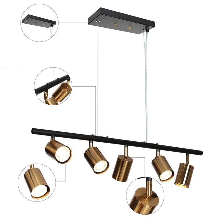 Serrul 5-Light Black And Gold Island Light