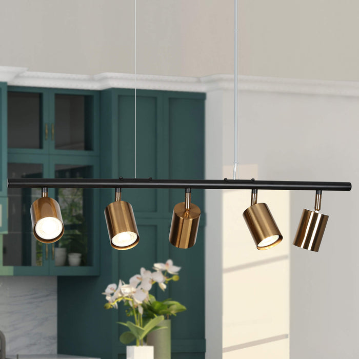 Serrul 5-Light Black And Gold Island Light