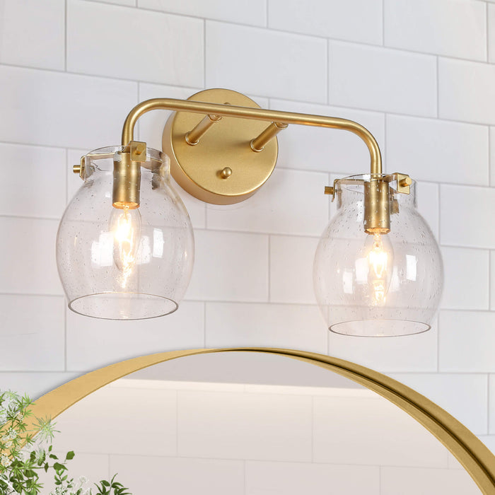 Canina 2-Light Gold Bathroom Vanity Light