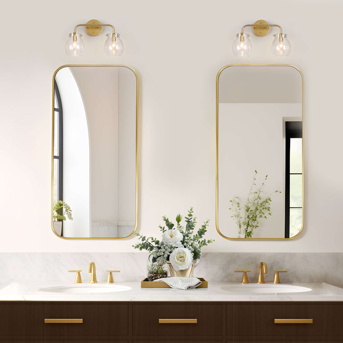 Canina 2-Light Gold Bathroom Vanity Light