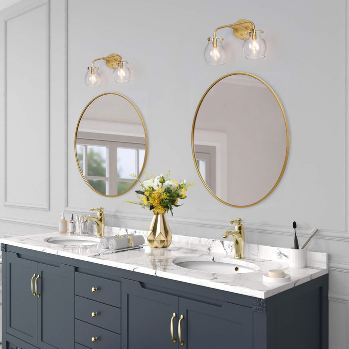 Canina 2-Light Gold Bathroom Vanity Light