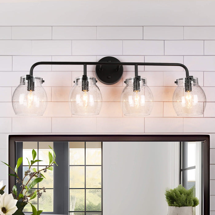 Canina 4-Light Black Bathroom Vanity Light