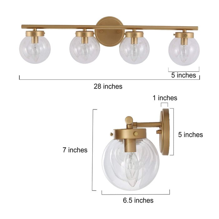 Thanto 4-Light Gold Bathroom Vanity Light