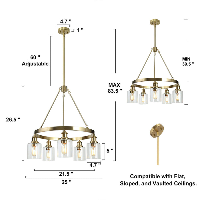 Arlimu 5-Light Brass Chandelier