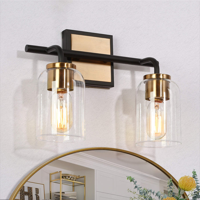 Ephedra 2-Light Black and Brass Bathroom Vanity Light