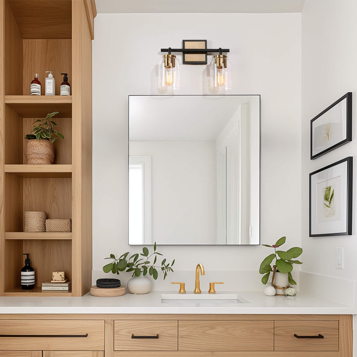 Ephedra 2-Light Black and Brass Bathroom Vanity Light