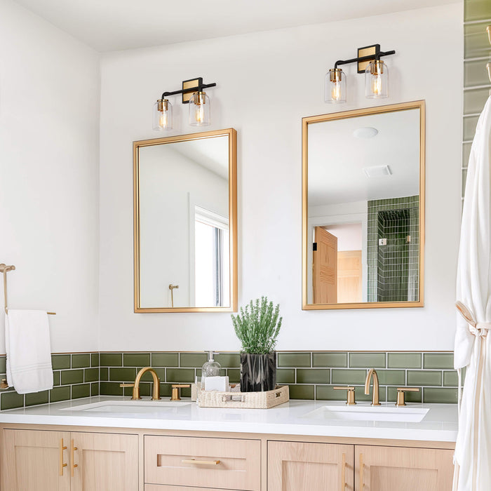 Ephedra 2-Light Black and Brass Bathroom Vanity Light