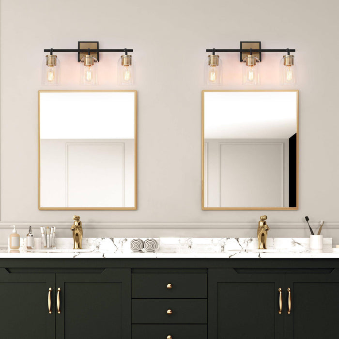 Ephedra 3-Light Black and Brass Bathroom Vanity Lights