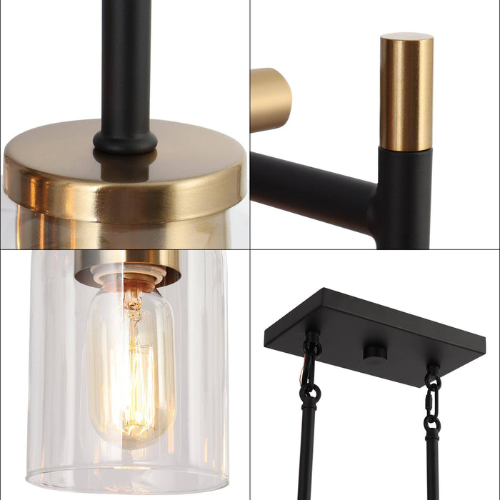 Ephedra 6-Light Black and Brass Island Lights