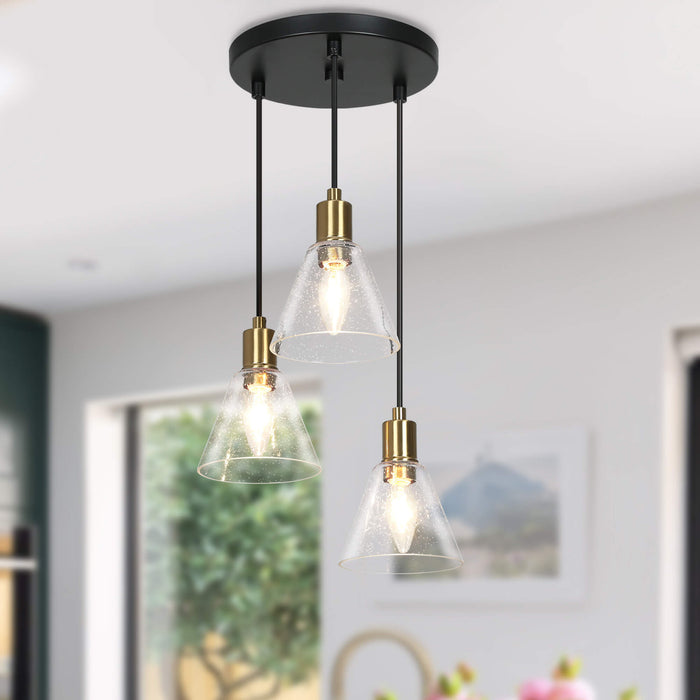 Sylvene 3-Light Brass Chandelier