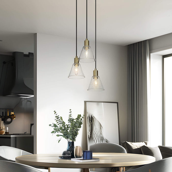 Sylvene 3-Light Brass Chandelier
