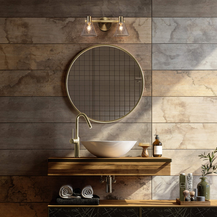 Sylvene 2-Light Brass Bathroom Vanity Light