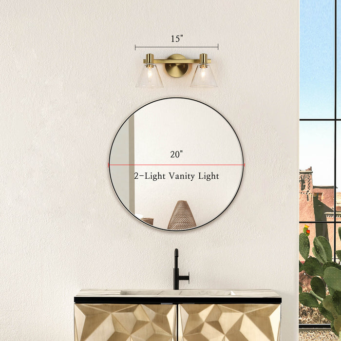 Sylvene 2-Light Brass Bathroom Vanity Light