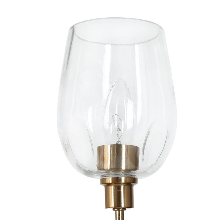 Fupoto 5-Light Brass Clear Glass Chandeliers