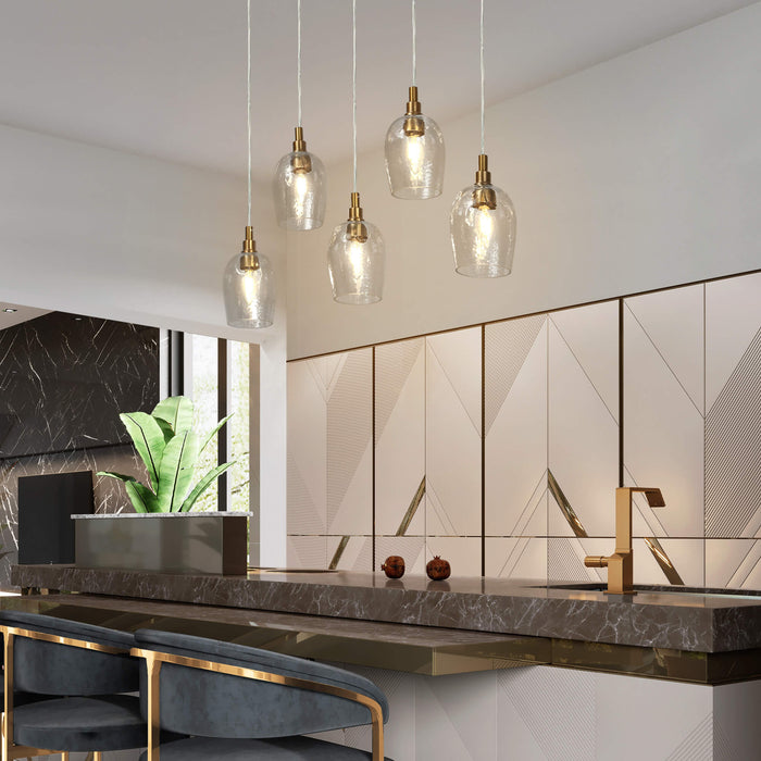 Fupoto 5-Light Brass Island Lights